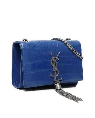Saint Laurent Pre-Owned Kate クロコダイルエフェクト チェーンショルダーバッグ - Blue - サムネイル3