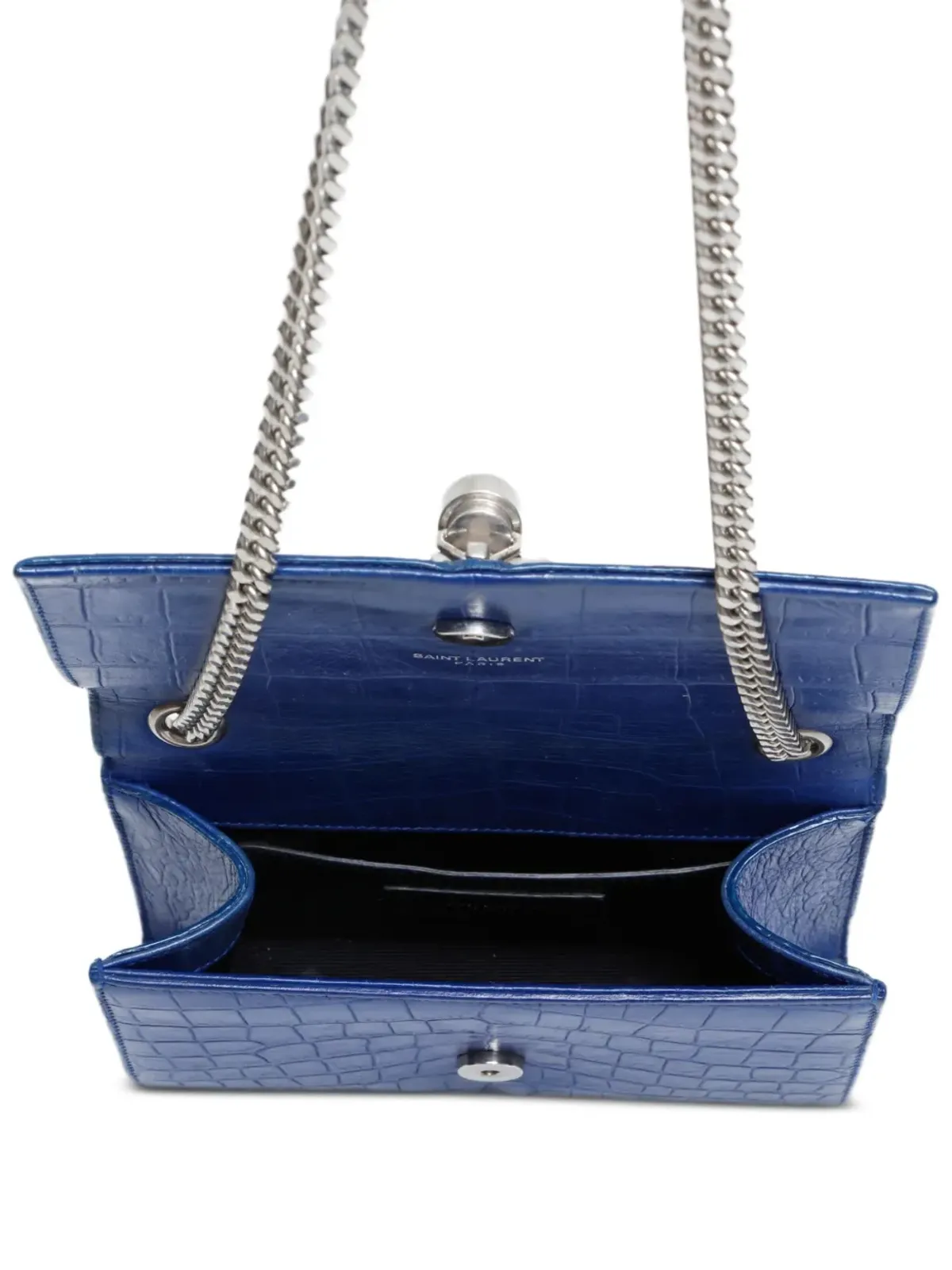 Saint Laurent Pre-Owned Kate クロコダイルエフェクト チェーンショルダーバッグ - Blue - 画像4
