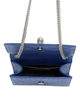 Saint Laurent Pre-Owned Kate クロコダイルエフェクト チェーンショルダーバッグ - Blue - サムネイル4