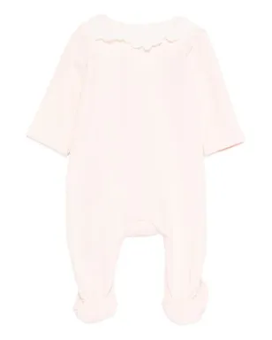 Chloé Kids レーストリム ロゴプリント ベビーロンパースセット - サムネイル2