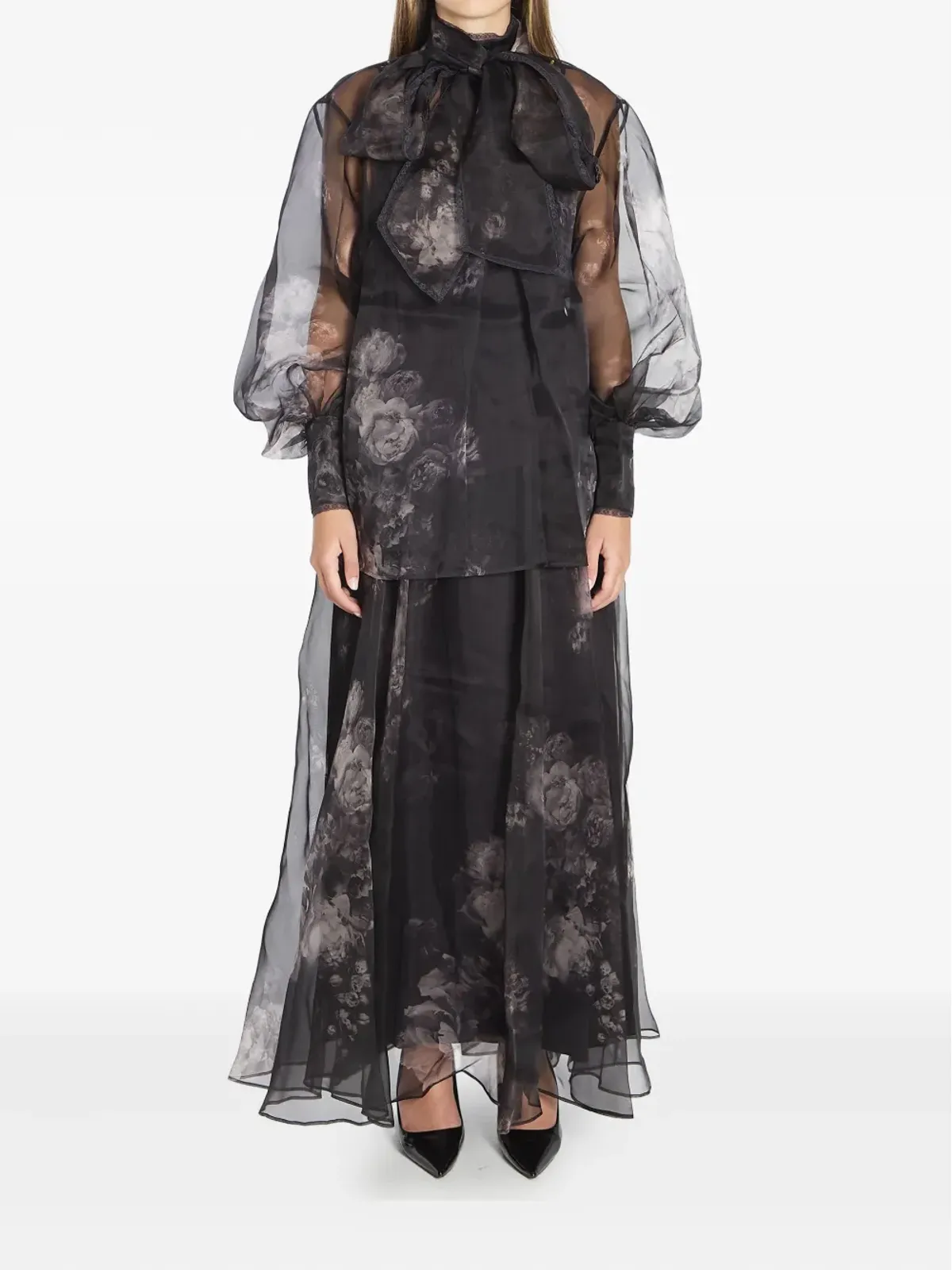 ZIMMERMANN 花柄プリント ギャザー ミディスカート - 画像2