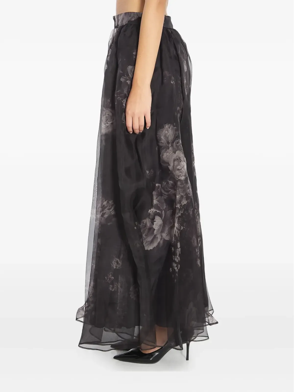 ZIMMERMANN 花柄プリント ギャザー ミディスカート - 画像3
