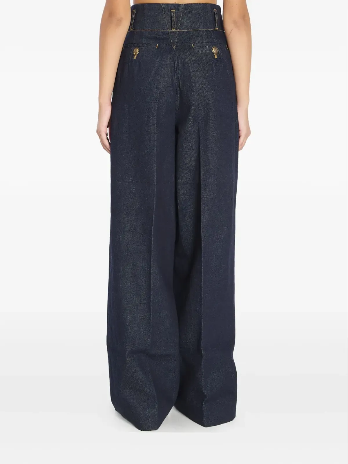 ZIMMERMANN ヒプノティック ハイウエスト プリーツ ワイドジーンズ - 画像4