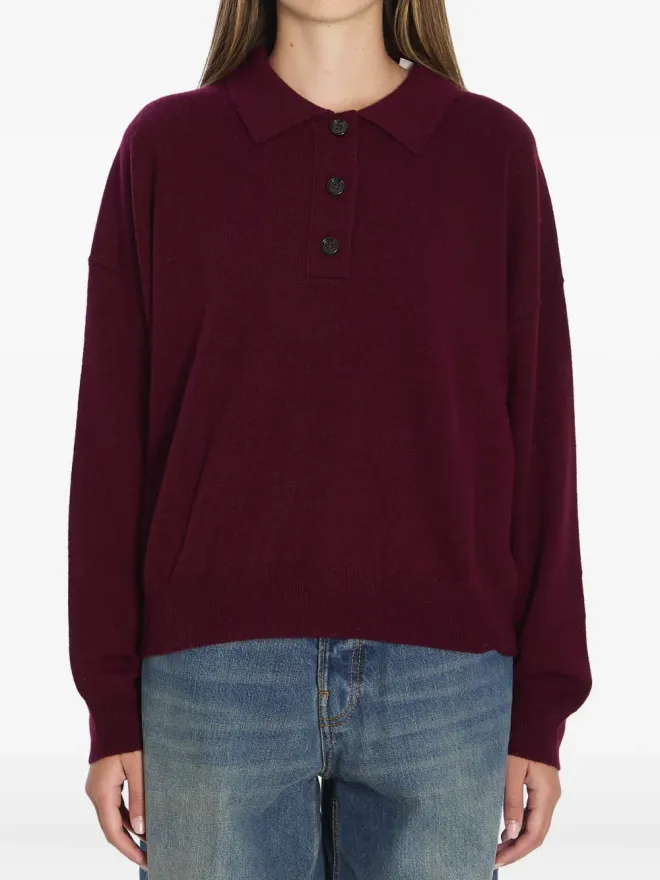 Allude Allude リブ編み三つボタンポロシャツの商品画像
