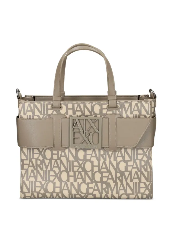 Armani Exchange Armani Exchange ロゴプレートバックル付きトートバッグの商品画像