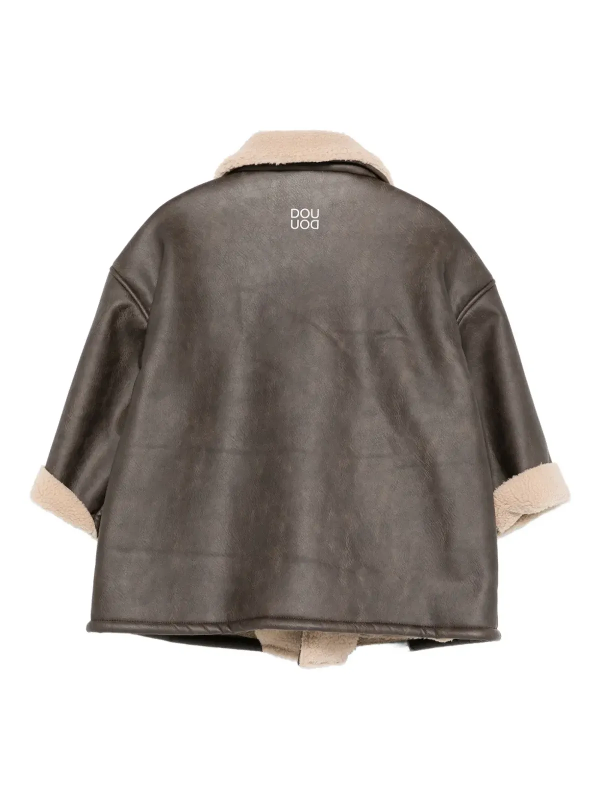 Douuod Kids アシンメトリックジップフロントジャケット - ブラウン - 画像2