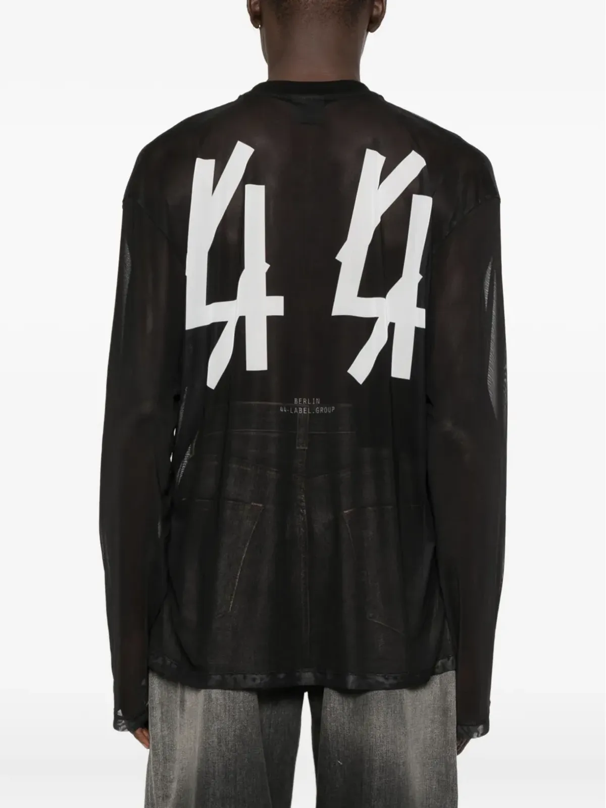 44 LABEL GROUP ロゴプリント メッシュTシャツ - 画像3