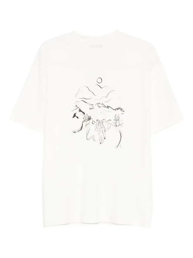 Drôle De Monsieur Drôle De Monsieur ランドスケーププリントTシャツ - Neutralsの商品画像