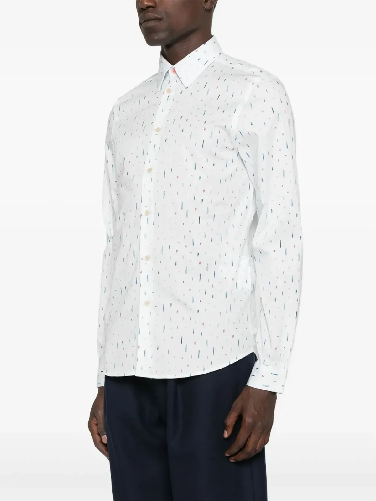 PS Paul Smith Freefallプリント長袖シャツ - ブルー - 画像3