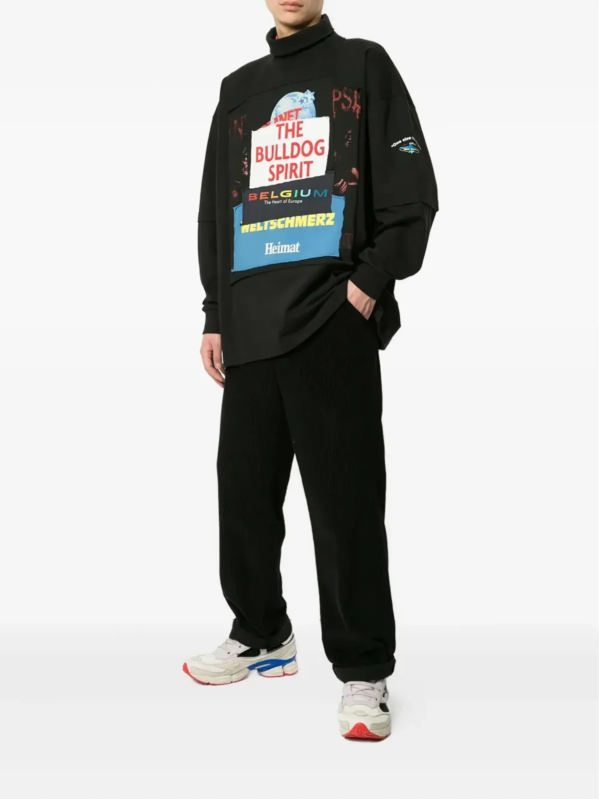 VETEMENTS パッチワーク パネルド コットン スウェットシャツ - 画像2