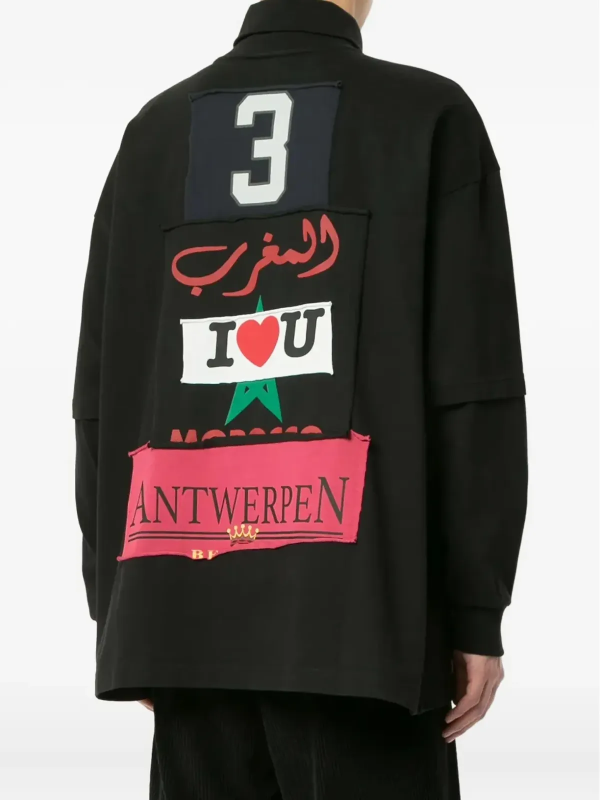 VETEMENTS パッチワーク パネルド コットン スウェットシャツ - 画像3