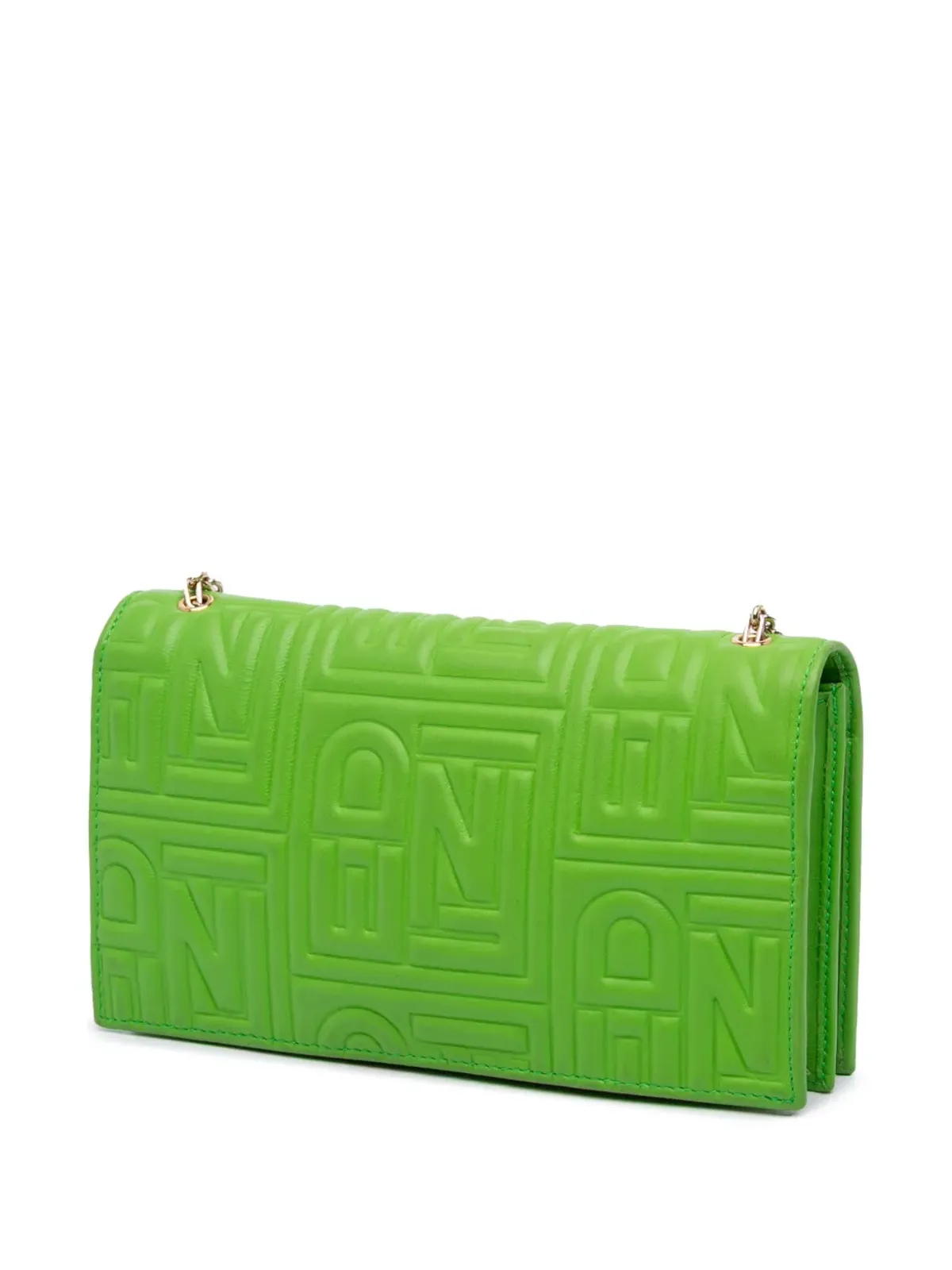 Fendi Pre-Owned ナパレザー ロゴエンボス ロング ウォレット・オン・チェーン・クロスボディバッグ - グリーン - 画像3