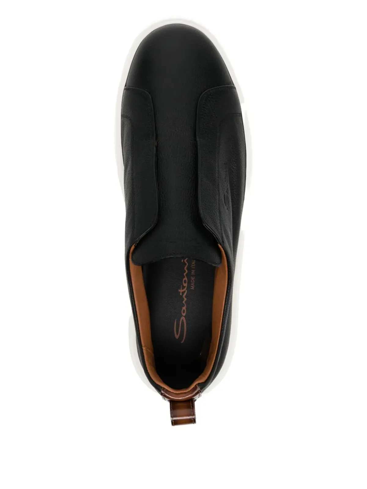 Santoni タンブルレザー スニーカー - 画像4