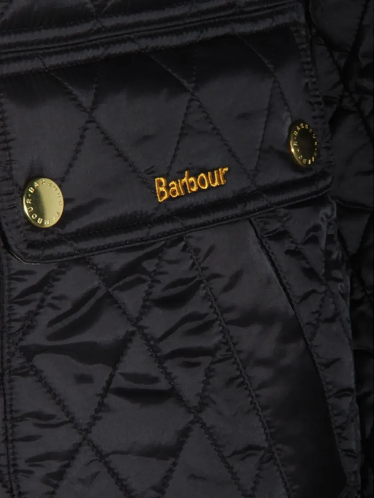 Barbour ダイヤモンドキルティング ZIPフロント コート（ブラック） - 画像4