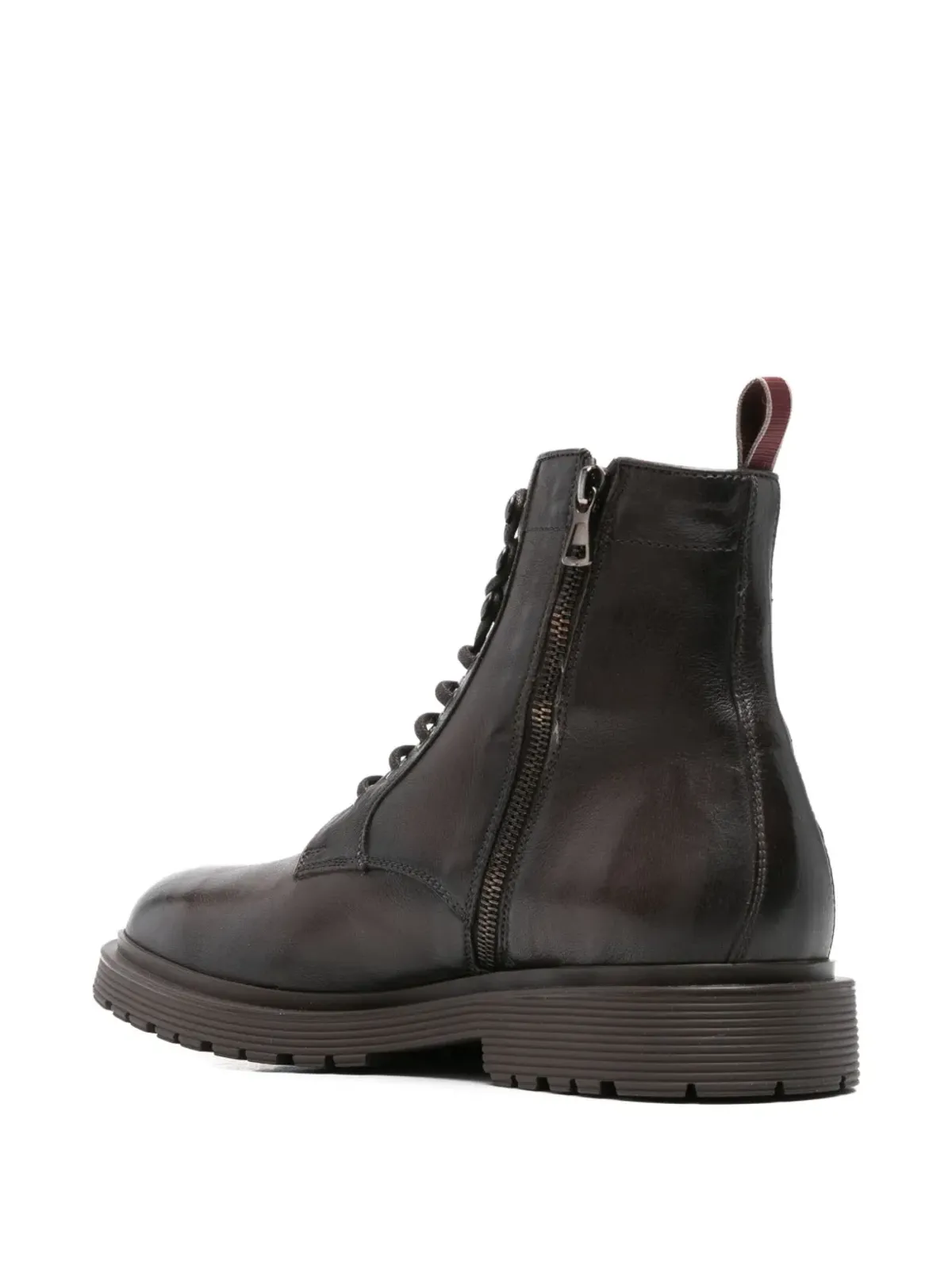 Sturlini Firenze ブラウンのレースアップ レザーブーツ - 画像3