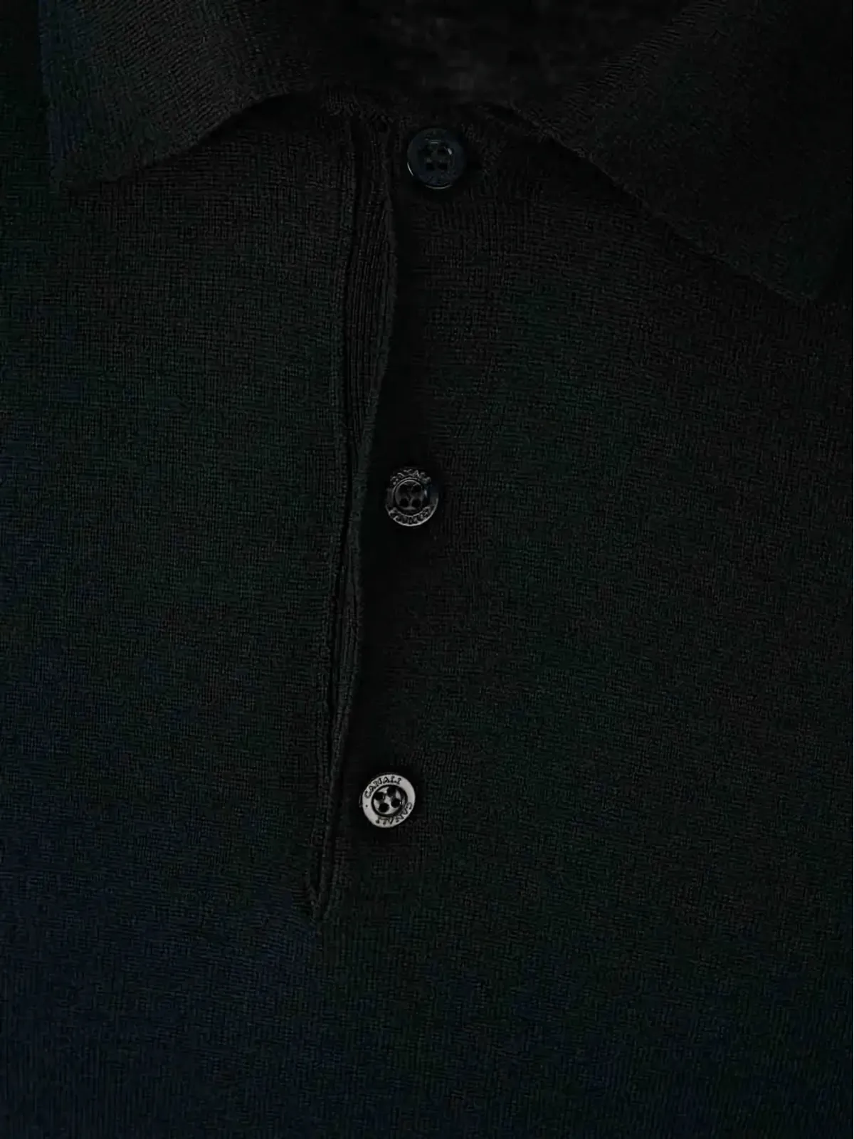 Canali ポロネック長袖セーター（ブラック） - 画像3