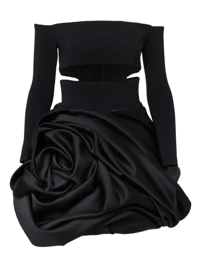 Carolina Herrera Carolina Herrera ローズ型オフショルミニイブニングドレスの商品画像