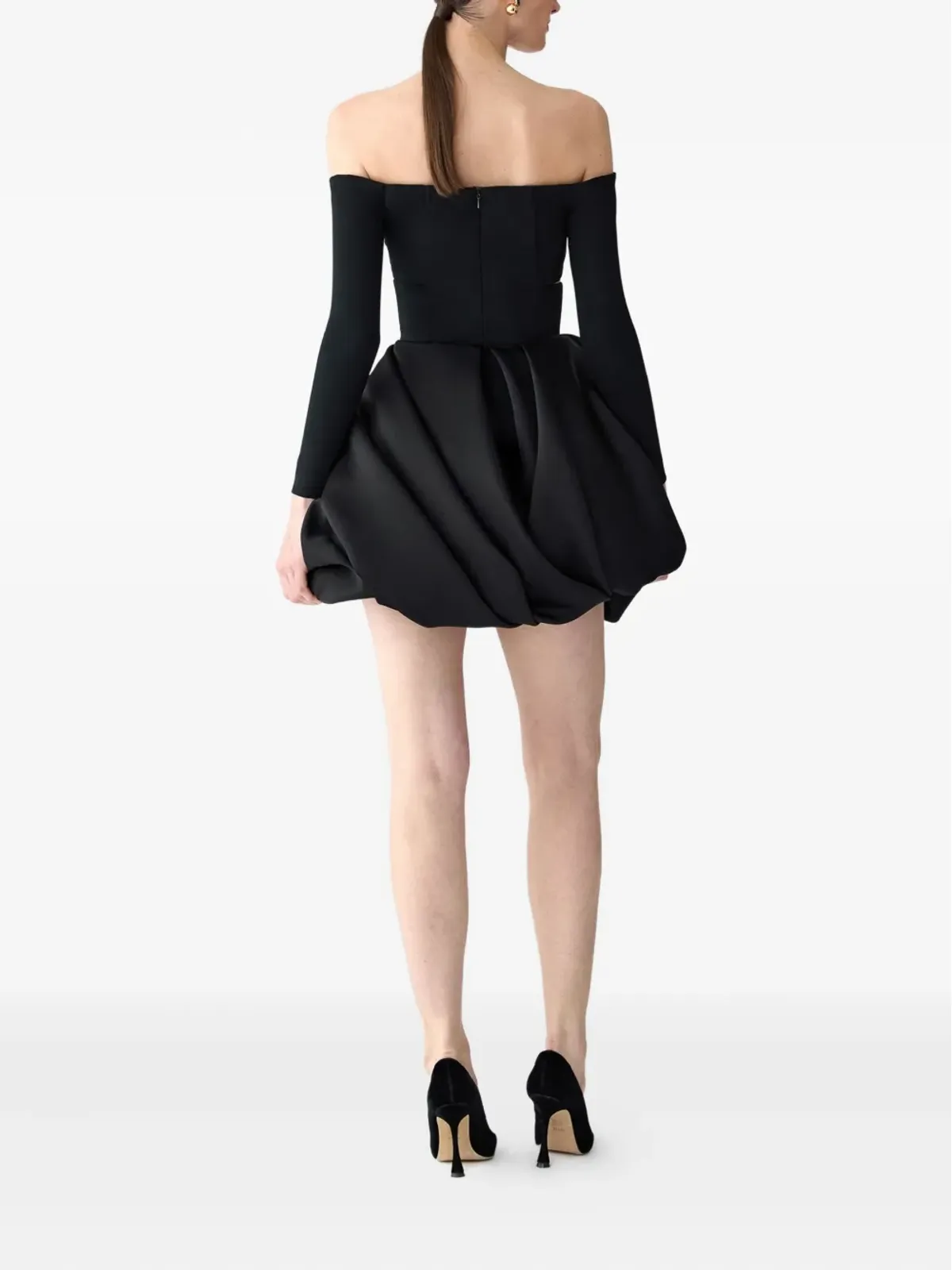 Carolina Herrera ローズ型オフショルミニイブニングドレス - 画像3