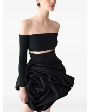 Carolina Herrera ローズ型オフショルミニイブニングドレス - サムネイル4