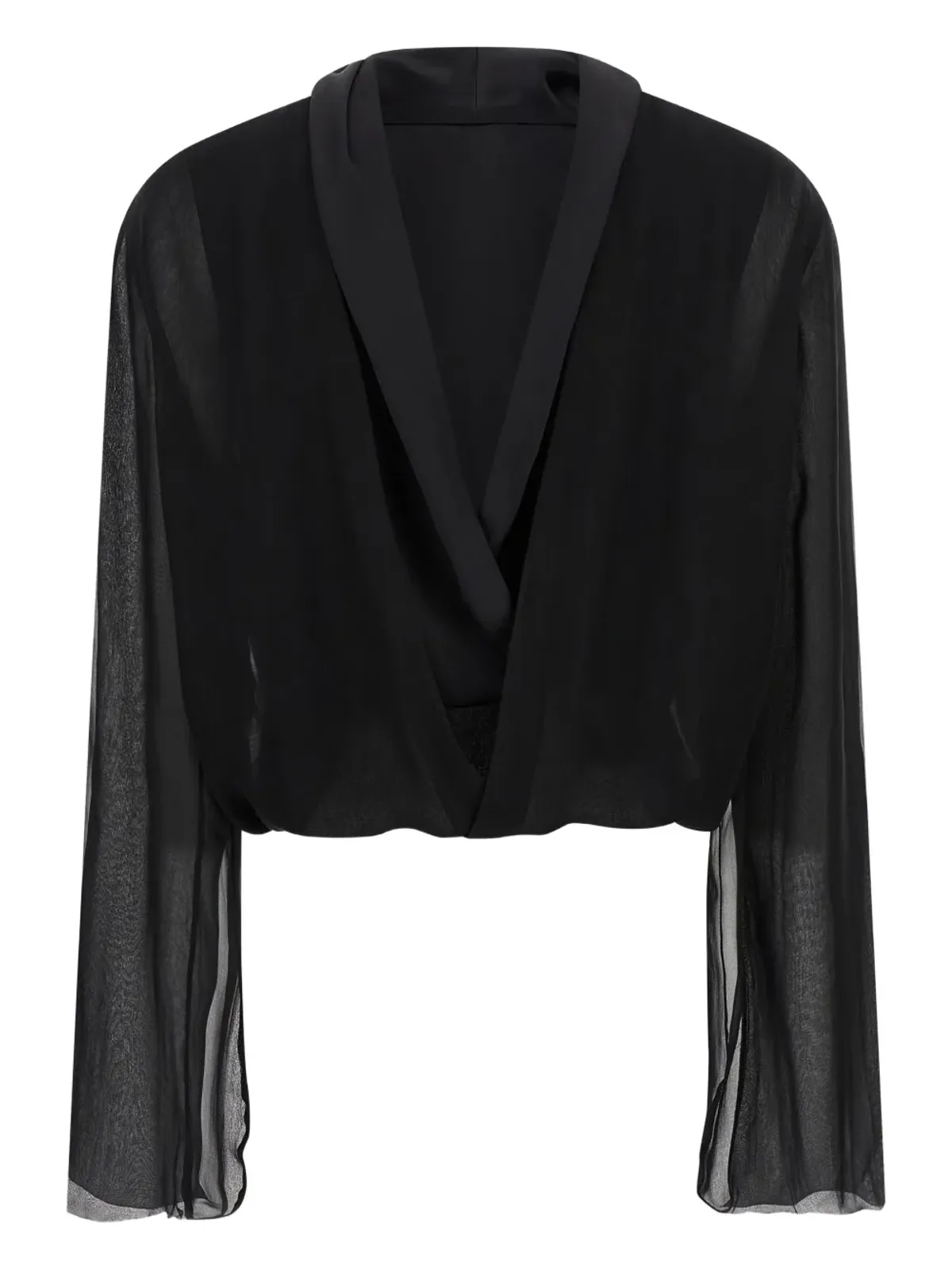 Alberta Ferretti Vネック シルク ブラウス - 画像3