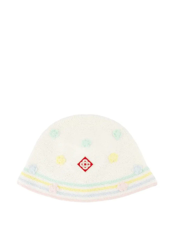Casablanca Casablanca 白色 花モチーフ付きクロッシェ帽の商品画像