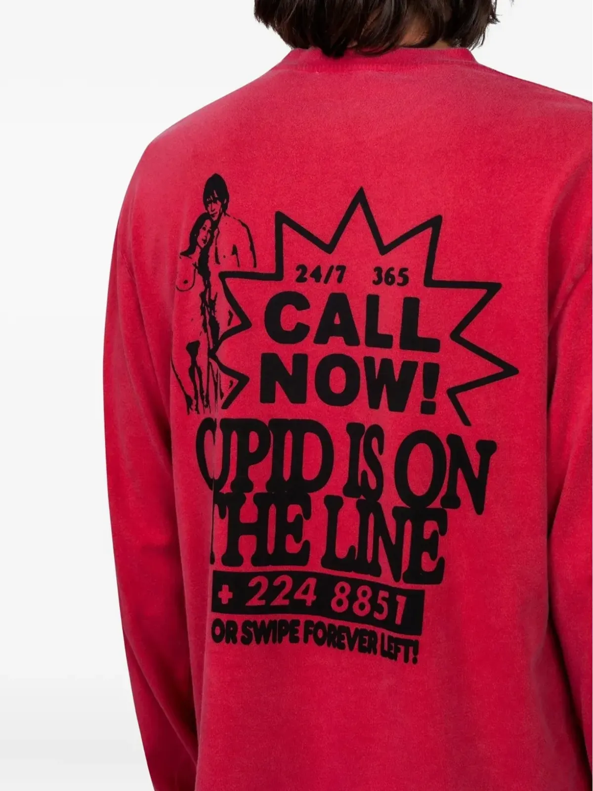 CARNE BOLLENTE グラフィックプリント長袖Tシャツ - レッド - 画像3