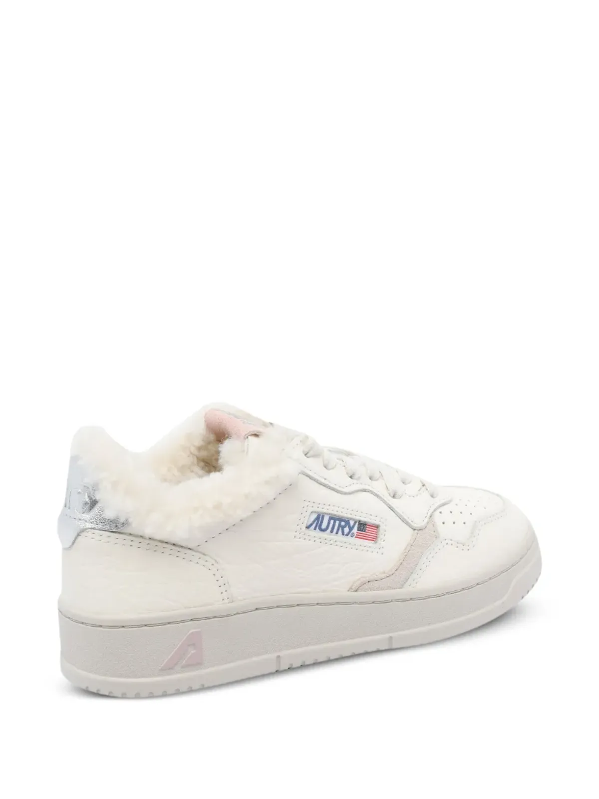 Autry faux-fur Medalist sneakers - White - 画像3