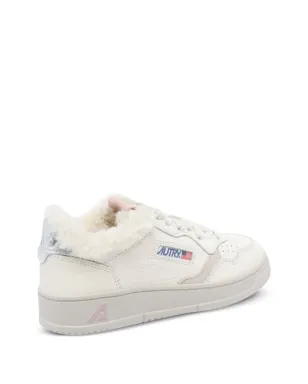 Autry faux-fur Medalist sneakers - White - サムネイル3