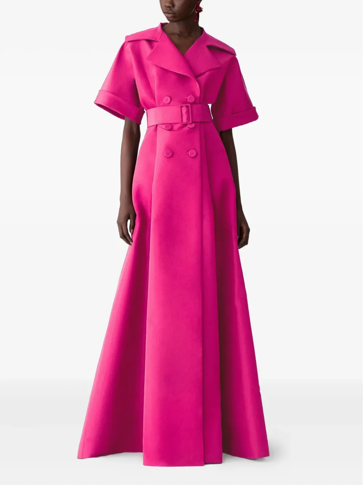 Carolina Herrera ショートスリーブ ベルト付き マキシドレス - 画像2