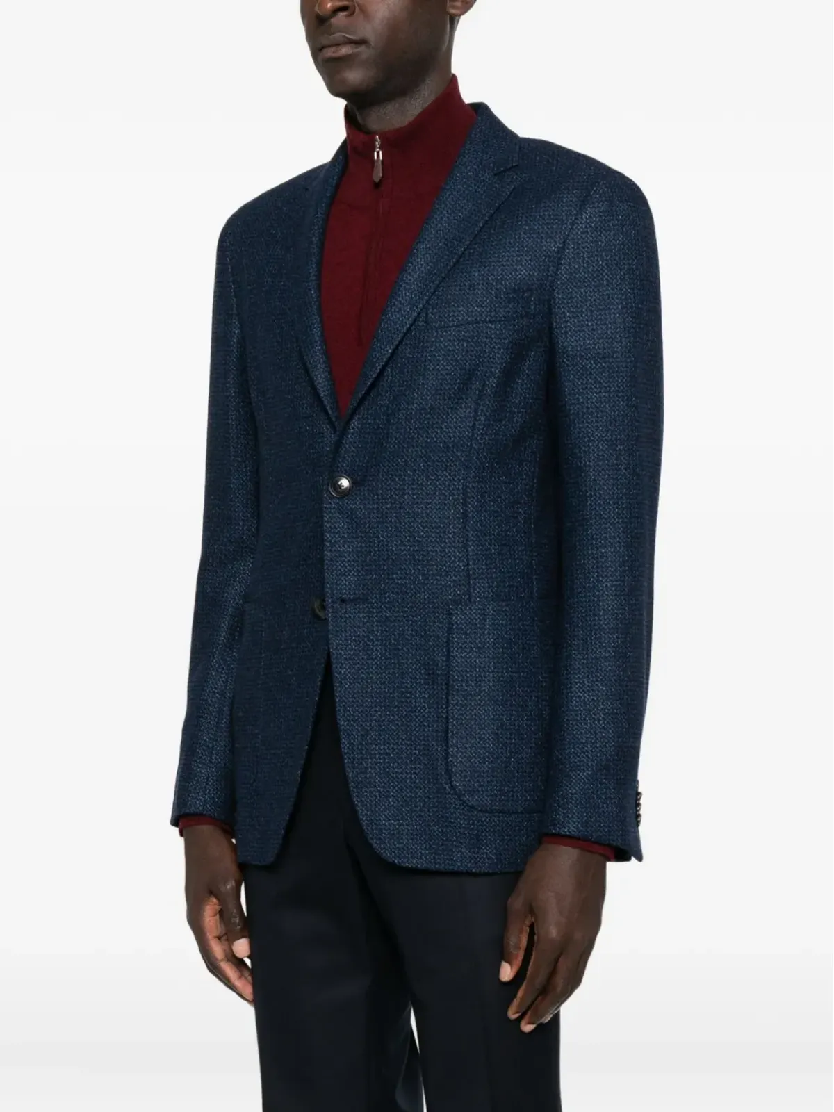 Zegna テクスチャードブレザー - ブルー - 画像3