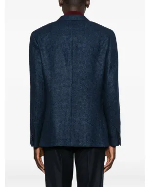 Zegna テクスチャードブレザー - ブルー - サムネイル4