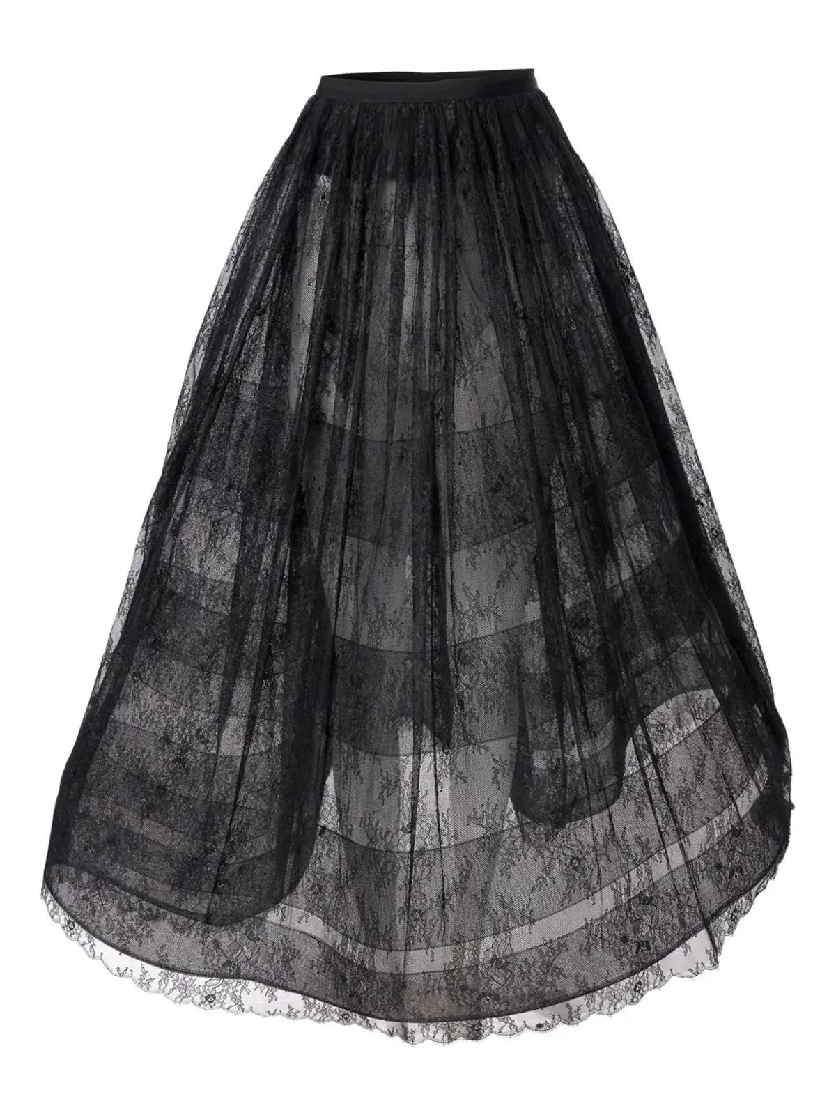 Carolina Herrera レースパネルドプリーツスカート - 画像1