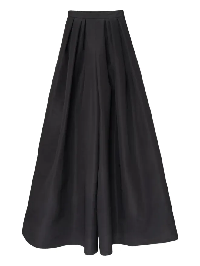 Carolina Herrera Carolina Herrera プリーツ入りシルク パラッツォパンツ（ブラック）の商品画像