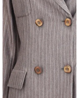 Giorgio Armani ピンストライプ ダブルブレスト ブレザー - Grey - サムネイル4