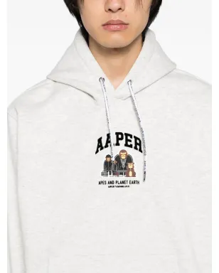 AAPE BY *A BATHING APE® logo-appliqué hoodie - Grey - サムネイル5