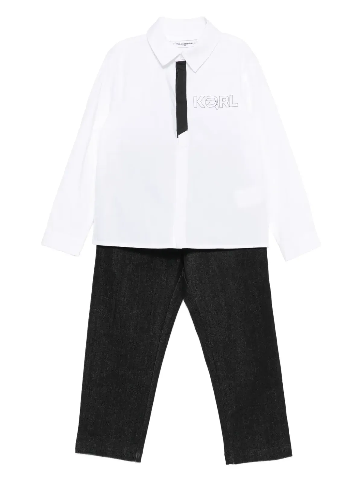 Karl Lagerfeld Kids ロゴプリント デニム トラウザー セット - 画像1