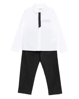 Karl Lagerfeld Kids ロゴプリント デニム トラウザー セット - サムネイル1