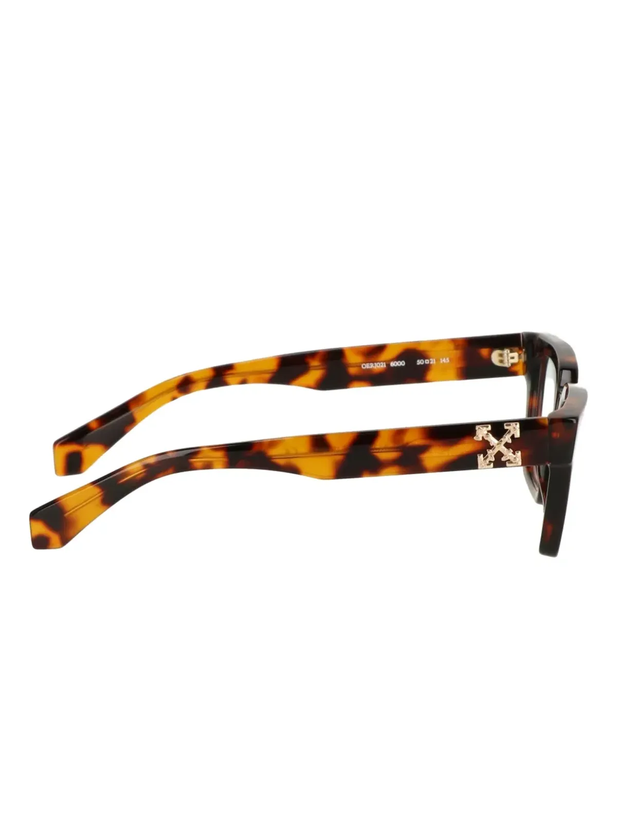 Off-White Eyewear ロゴプレート付きべっ甲柄メガネ - 画像3