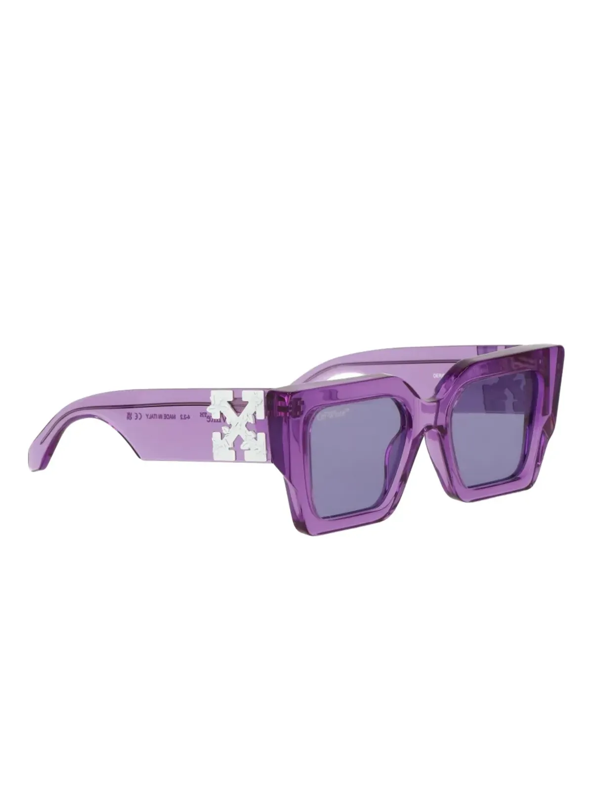 Off-White Eyewear スクエアフレーム矢印モチーフ サングラス（パープル） - 画像2