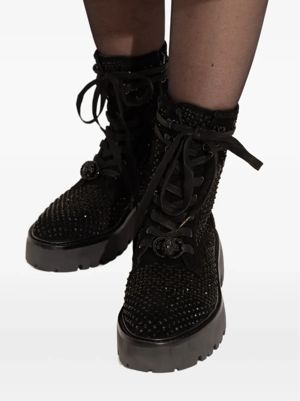 Kurt Geiger London 装飾付き レースアップ ブーツ - ブラック - 画像4