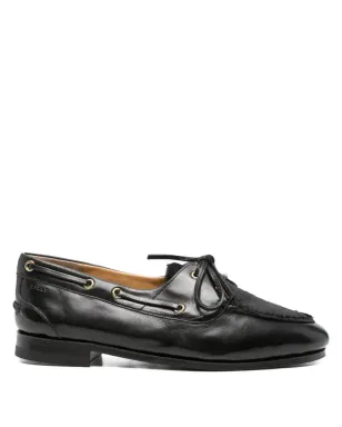 Bally ブラック レザー レースアップ ローファー - サムネイル1