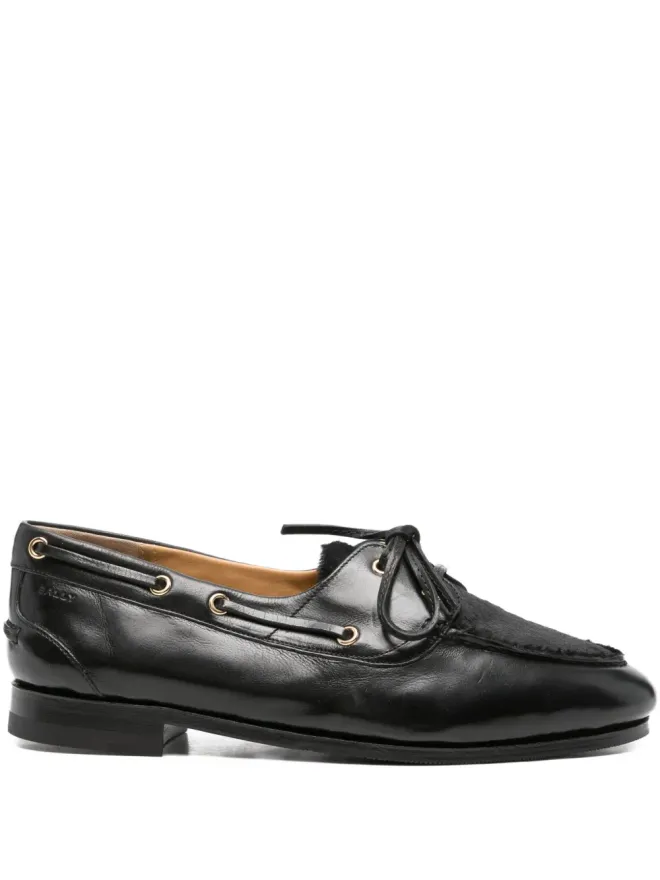 Bally Bally ブラック レザー レースアップ ローファーの商品画像