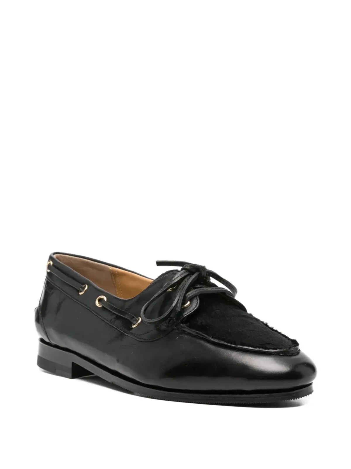 Bally ブラック レザー レースアップ ローファー - 画像2