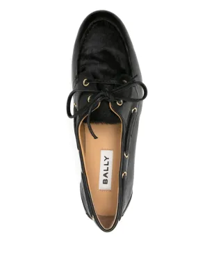 Bally ブラック レザー レースアップ ローファー - サムネイル4