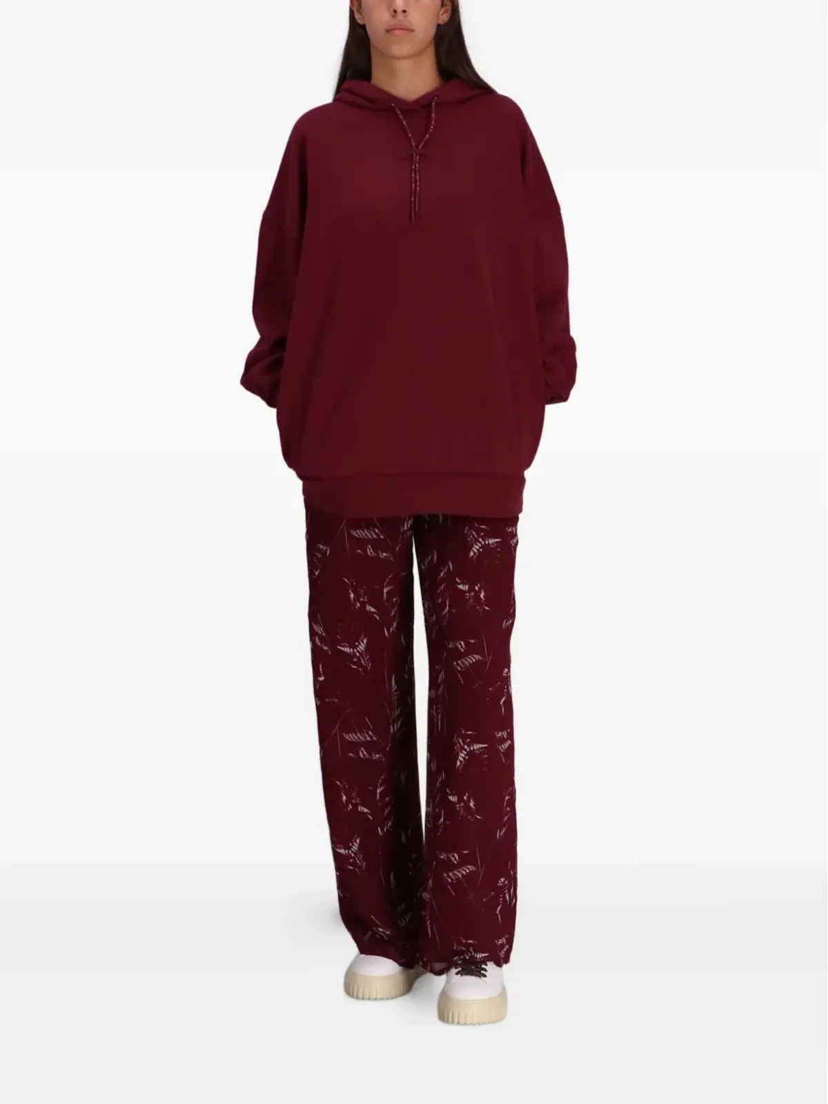 Armani Exchange ロゴディテール ドローストリングフード付きパーカー - レッド - 画像2