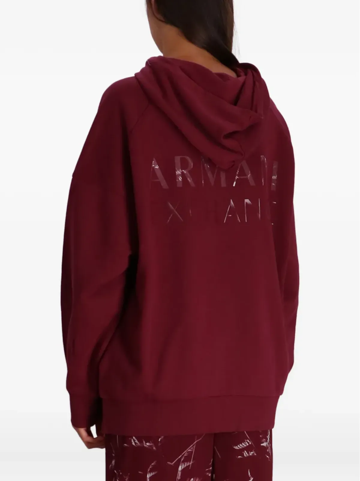 Armani Exchange ロゴディテール ドローストリングフード付きパーカー - レッド - 画像4