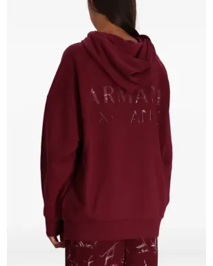Armani Exchange ロゴディテール ドローストリングフード付きパーカー - レッド - サムネイル4