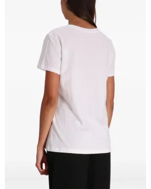 Armani Exchange ロゴ刺繍コットンTシャツ - ホワイト - サムネイル4