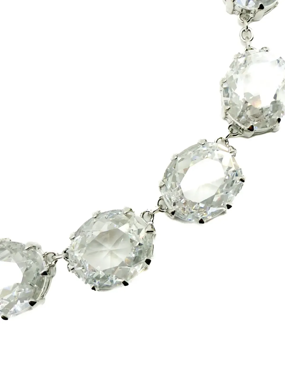 Jennifer Gibson Jewellery ビンテージ 2000年代 クリスタル リヴィエール風ネックレス - シルバー - 画像3