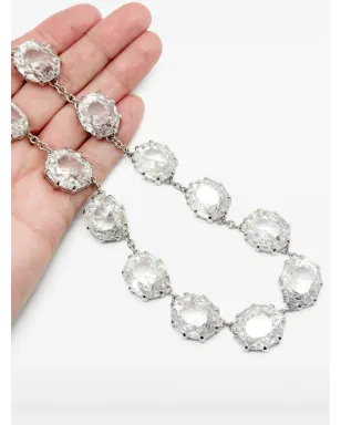 Jennifer Gibson Jewellery ビンテージ 2000年代 クリスタル リヴィエール風ネックレス - シルバー - サムネイル4